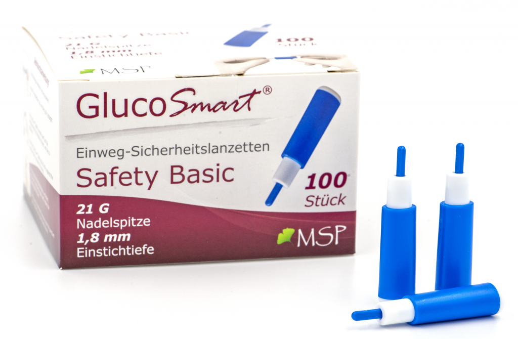 GlucoSmart Safety Lanzetten 21G Blutzucker Messung Pen Diabetes
