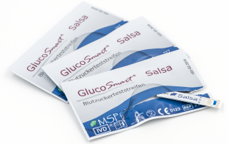 GlucoSmart Salsa Blister Teststreifen Blutzucker Messung einzeln verpackt 3er Diabetes