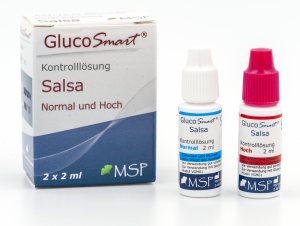 GlucoSmart Salsa Blutzuckermessgerät Kontrolllösung Diabetes